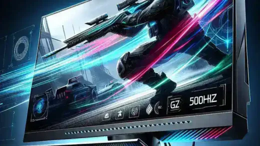 "Monitor gaming 500Hz pertama di dunia oleh Dell Alienware, menampilkan desain futuristik dan teknologi canggih untuk pengalaman bermain game yang maksimal."