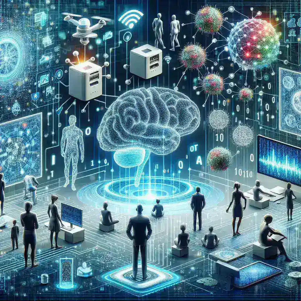 "Diagram illustrating the implementation of a disaster early warning system utilizing IoT and AI technologies, highlighting key components and data flow for enhanced emergency response."
