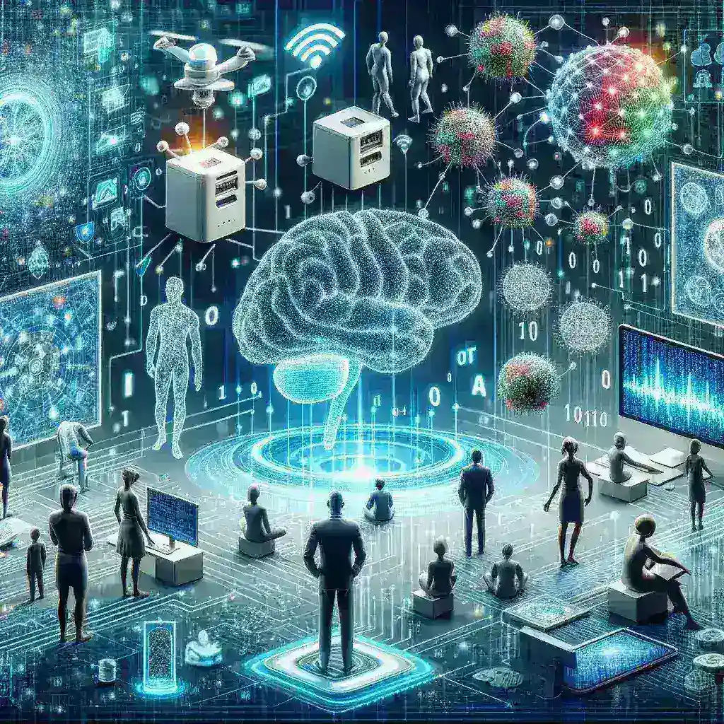 "Diagram illustrating the implementation of a disaster early warning system utilizing IoT and AI technologies, highlighting key components and data flow for enhanced emergency response."