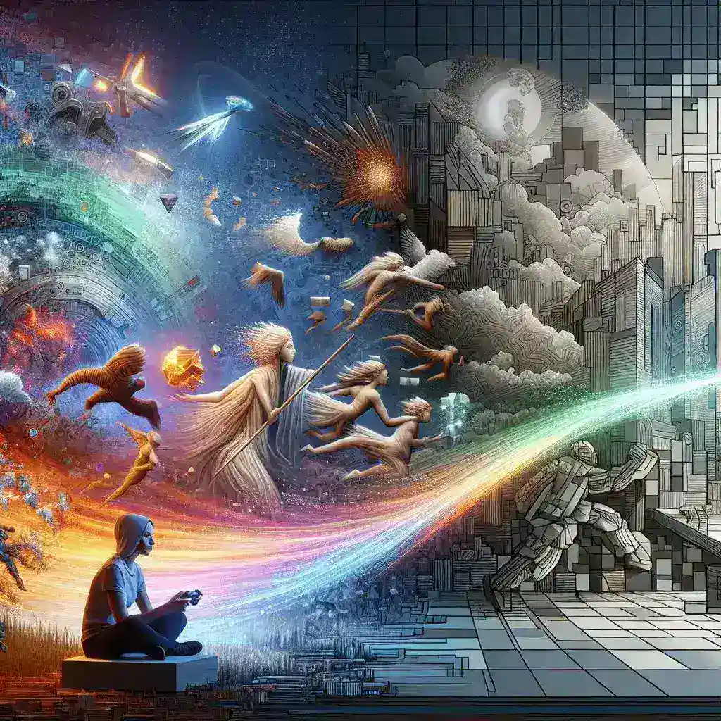 "Ilustrasi perbandingan DLSS dan FSR dalam meningkatkan frame rate (FPS) tanpa mengorbankan kualitas visual game."