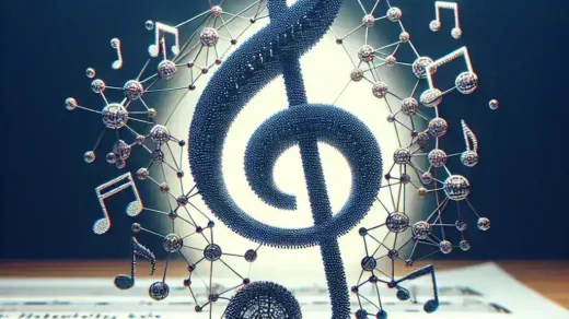 "Image illustrating Sony Music's trial of blockchain contracts for increased royalty transparency in the music industry"